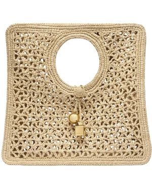 Jacquemus Natural The Spiaggia Small Square Handbag - Metallic