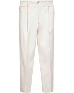 D 40 Ivory Stretch Moleskin Bricklane Pants - White