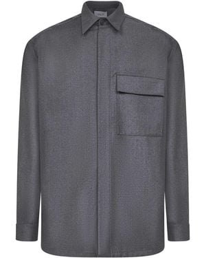 D 40 Virgin Wool Shirt Jacket - Gray
