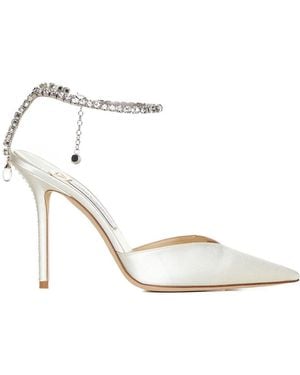 Jimmy Choo Court Shoes Saeda Satin - White
