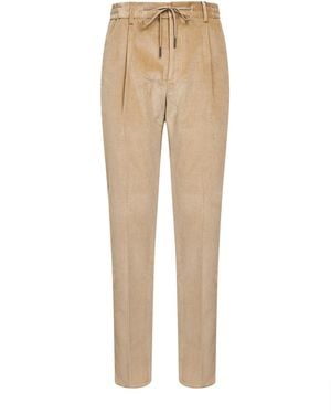 Tagliatore Stretch Corduroy Newman Trousers - Natural