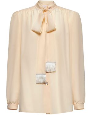 Valentino Ivory Crepe De Chine Shirt - Natural