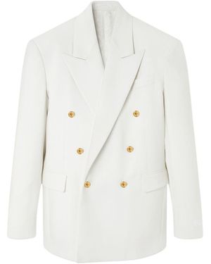Versace Wool Double-Breasted Blazer - White