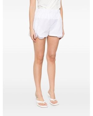 Versace Shorts With Lace Inserts - White