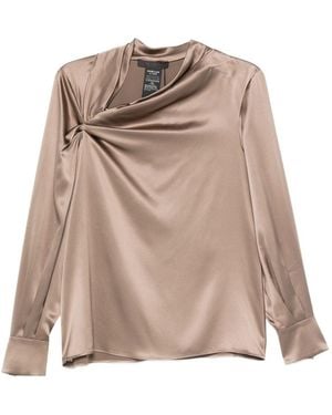 Max Mara Silk Satin Blouse - Natural