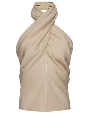 Magda Butrym Crossover Halter-Neck Top - Natural