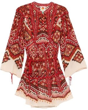 FARM Rio Printed Dress - Red