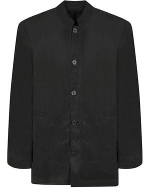 Officine Generale Soren Mandarin-Collar Button-Up Jacket - Black