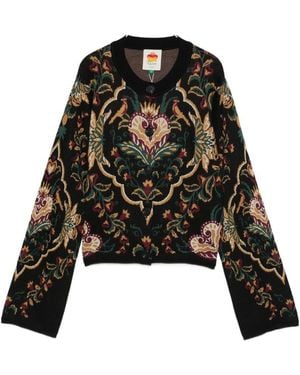 FARM Rio Cardigan Con Motivo Jacquard - Black