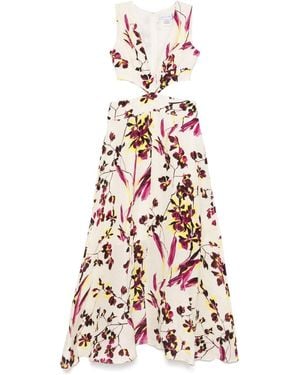 Raquel Diniz Linen And Silk Blend Dress - White