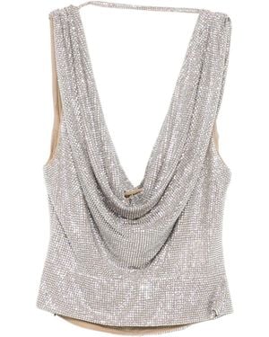 GIUSEPPE DI MORABITO Top With Micro Rhinestones - White