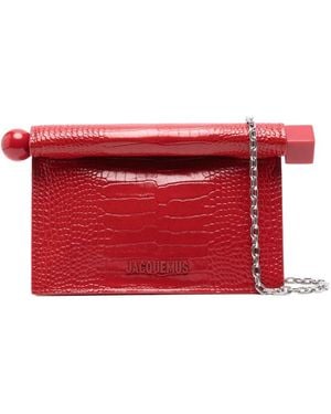 Jacquemus CLUTCH LA POCHETTE ROND CARRÉ PICCOLA - Rosso