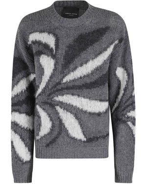 Roberto Collina Merino Wool And Mohair Blend Sweater - Gray