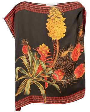 Blumarine Asymmetrical Viscose Twill Top - Orange