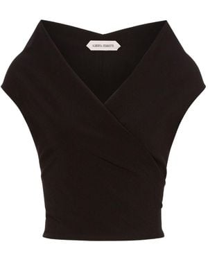 Alberta Ferretti Stretch Wool Top - Black
