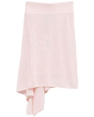 Jacquemus Textured Knit Asymmetrical Mini Skirt - Pink