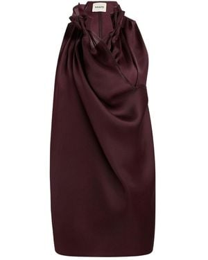 KHAITE Meegan Ruffled-Collar Top - Purple