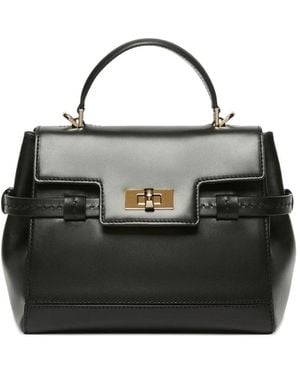 Max Mara Smooth Leather Handbag - Black