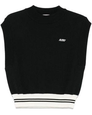 Autry Crew-Neck Vest - Black