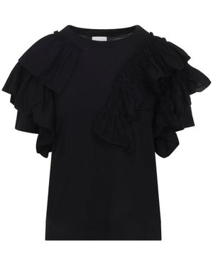 Dries Van Noten T-Shirt With Ruffles - Black