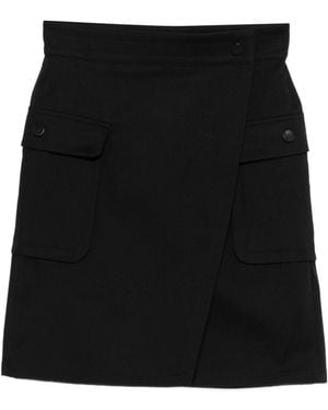 Max Mara Stretch Cotton Wallet Skirt - Black