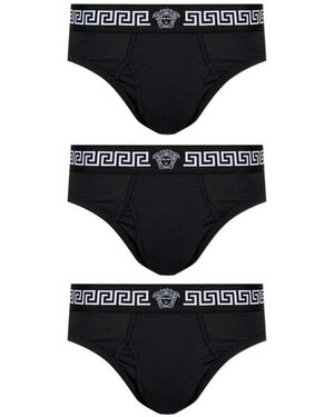 Versace Logo Briefs -Pack) - Black