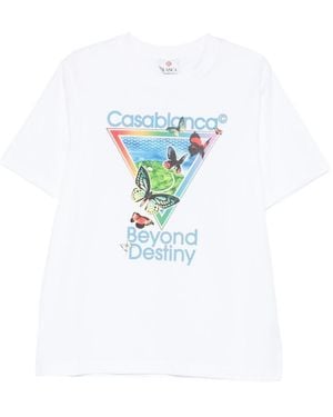 CASABLANCA Tennis Club Beyond Destiny Graphic T-Shirt - Blue