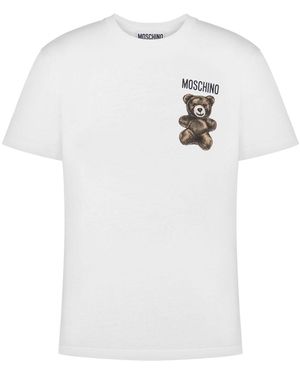 Moschino Maglietta Con Orsacchiotto - Bianco