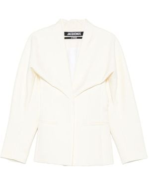Jacquemus La Veste Chale Wool Blend Jacket - White