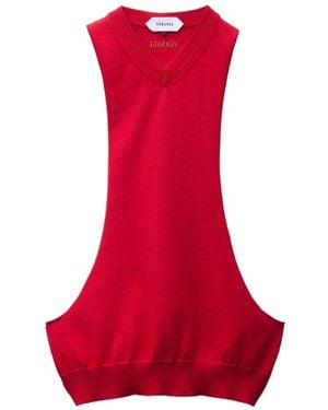 Versace Knitted Cotton Top - Red