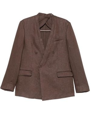 MARSĒM Double-Breasted Jacket - Brown