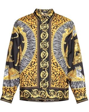 Versace Shirt With Print - Yellow