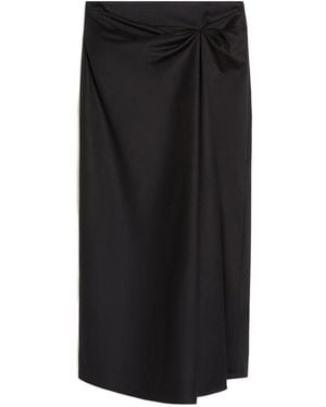 Max Mara Cotton Satin Skirt - Black