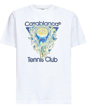 CASABLANCA Graphic Organic Cotton T-Shirt - Blue
