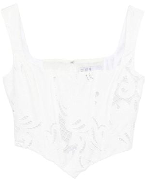 GIUSEPPE DI MORABITO Embroidered Bustier - White