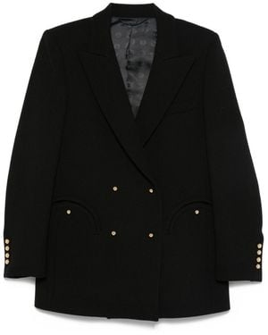 Blazé Milano Double-breasted Wool Blazer - Black