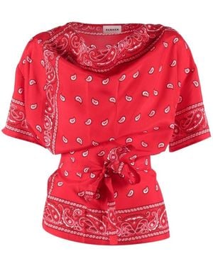 P.A.R.O.S.H. Bandana-Print Tie Blouse - Red