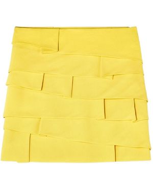 Versace Satin Envers Miniskirt - Yellow