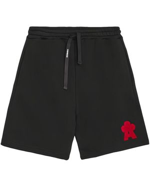 A PAPER KID SHORTS CON STAMPA - Nero