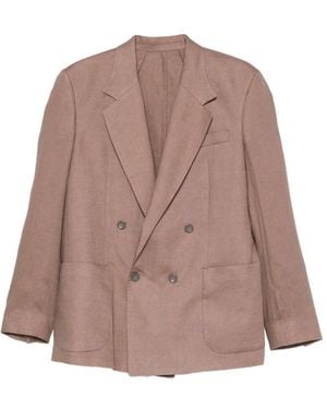 MARSĒM Double-Breasted Jacket - Brown