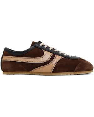 Dries Van Noten Sneakers in pelle e suede - Marrone