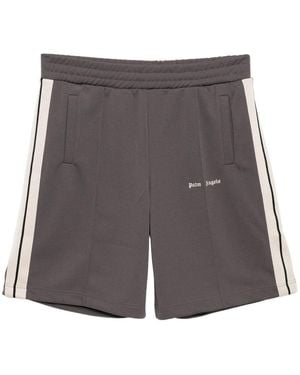 Palm Angels Shorts Sportivi Con Logo - Grigio
