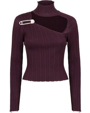GIUSEPPE DI MORABITO Top a collo alto con cut-out - Viola