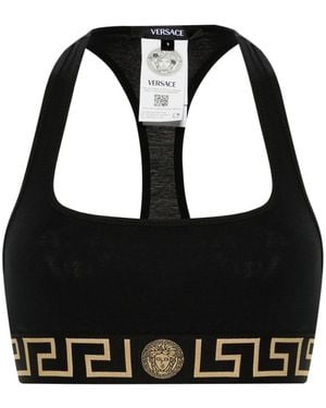 Versace Bralette With Greek Border - Black