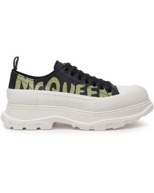 Alexander McQueen Calfskin Leather Lace-up Sneakers - Black