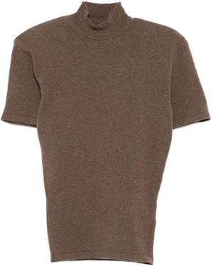 Jacquemus Top A Collo Alto-Donna - Marrone