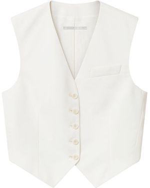 Stella McCartney Gilet Corto in Lana - Bianco