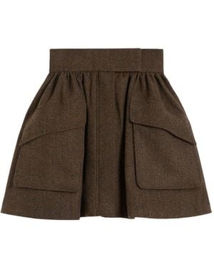 Max Mara Short Wool Skirt - Brown
