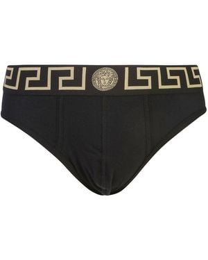 Versace Logo Briefs (3-Pack) - Black