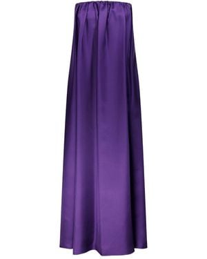 Max Mara Silk Twill Corset Dress - Purple